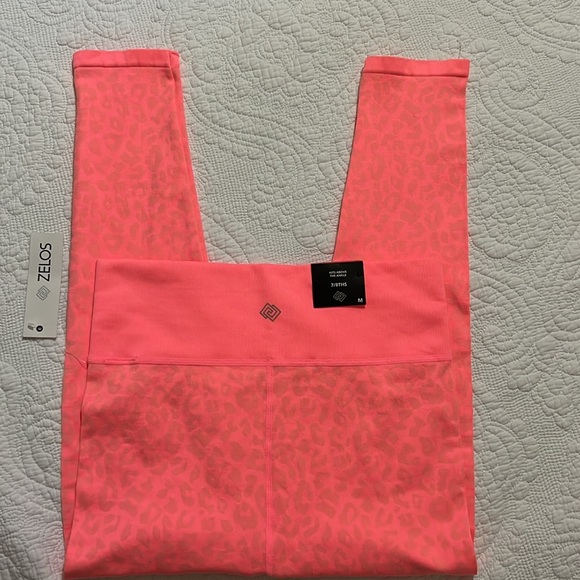 ZELOS Pink Animal Camo Print 7/8THS Leggings Activewear Size M NWT - Picture 3 of 5